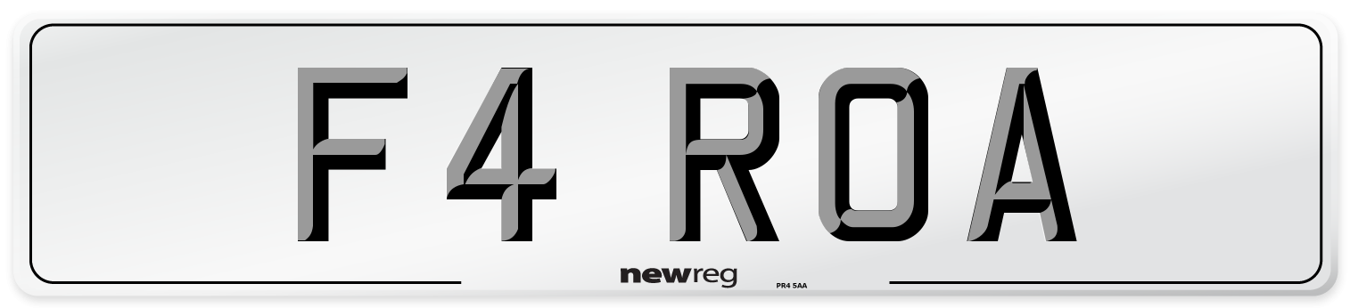 F4 ROA Number Plate from New Reg